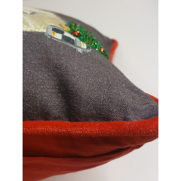 MacKenzie-Childs Farmhouse Holiday Truck Pillow Cotton/Linen Applique Embroidery - Picture 9 of 16